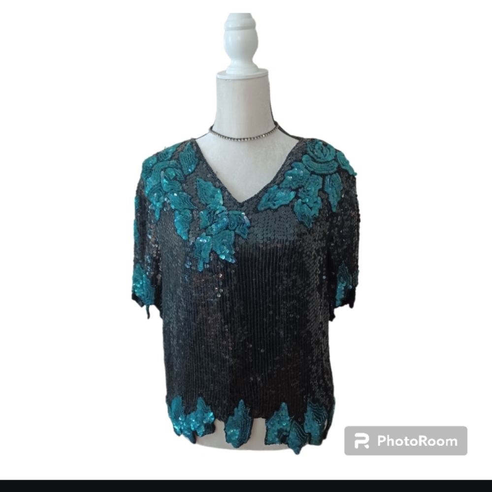 Vintage Blouse shirt top  sequin